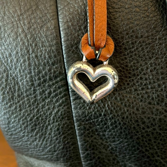 Brighton Bag black leather purse with brown trim - Picture 4 of 5